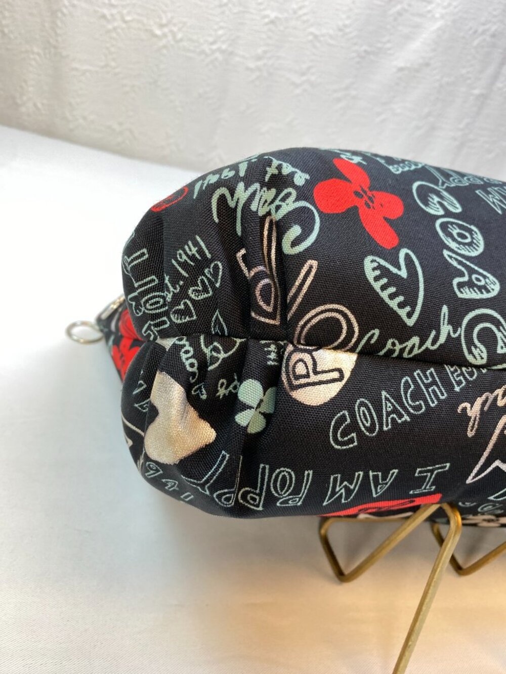 Coach Poppy Graffiti Heart Tote Y2K Canvas Shoulder Bag Purse | Roxie ❤️ - Picture 9 of 13